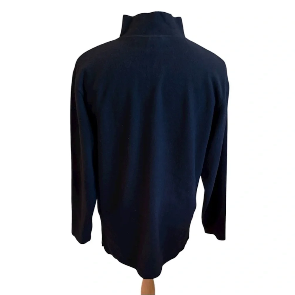 Summit Hill Sweater Pullover Turtleneck Button Up Black Cotton Size S Unisex